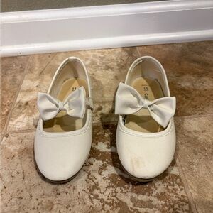 Carter's Girls Ivory Bow Strap Dress Shoes